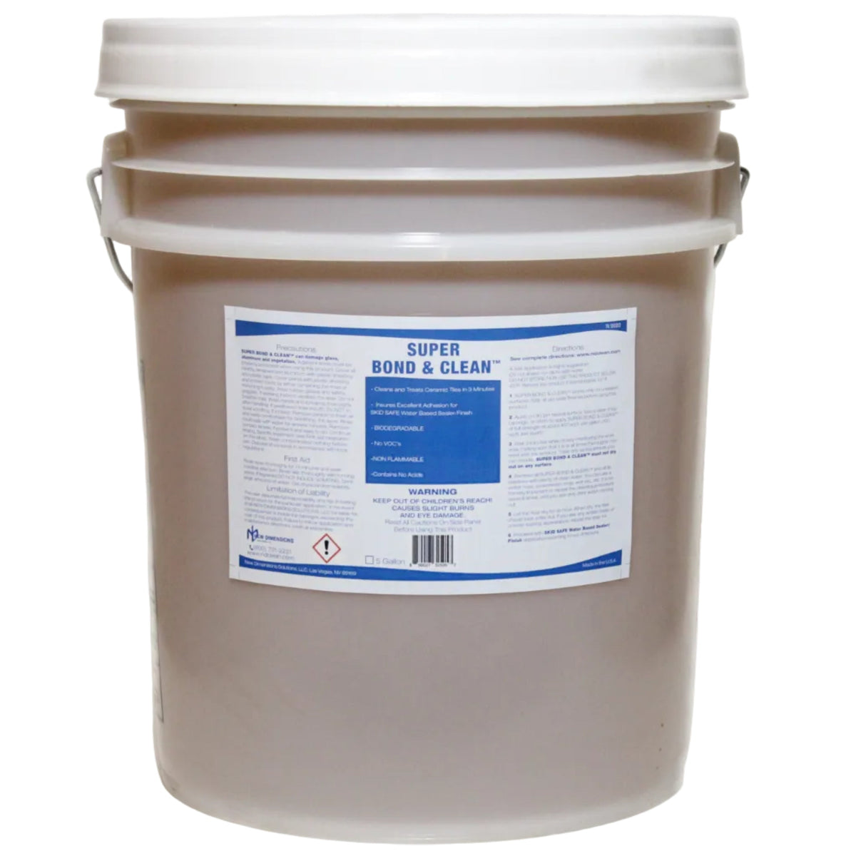 SUPER BOND & CLEAN™ Tile (ceramic, limestone, porcelain, brick) cleaner and pre-treatment for SKID SAFE™ to achieve maximum adhesion - NEW DIMENSIONS SOLUTIONS, LLC