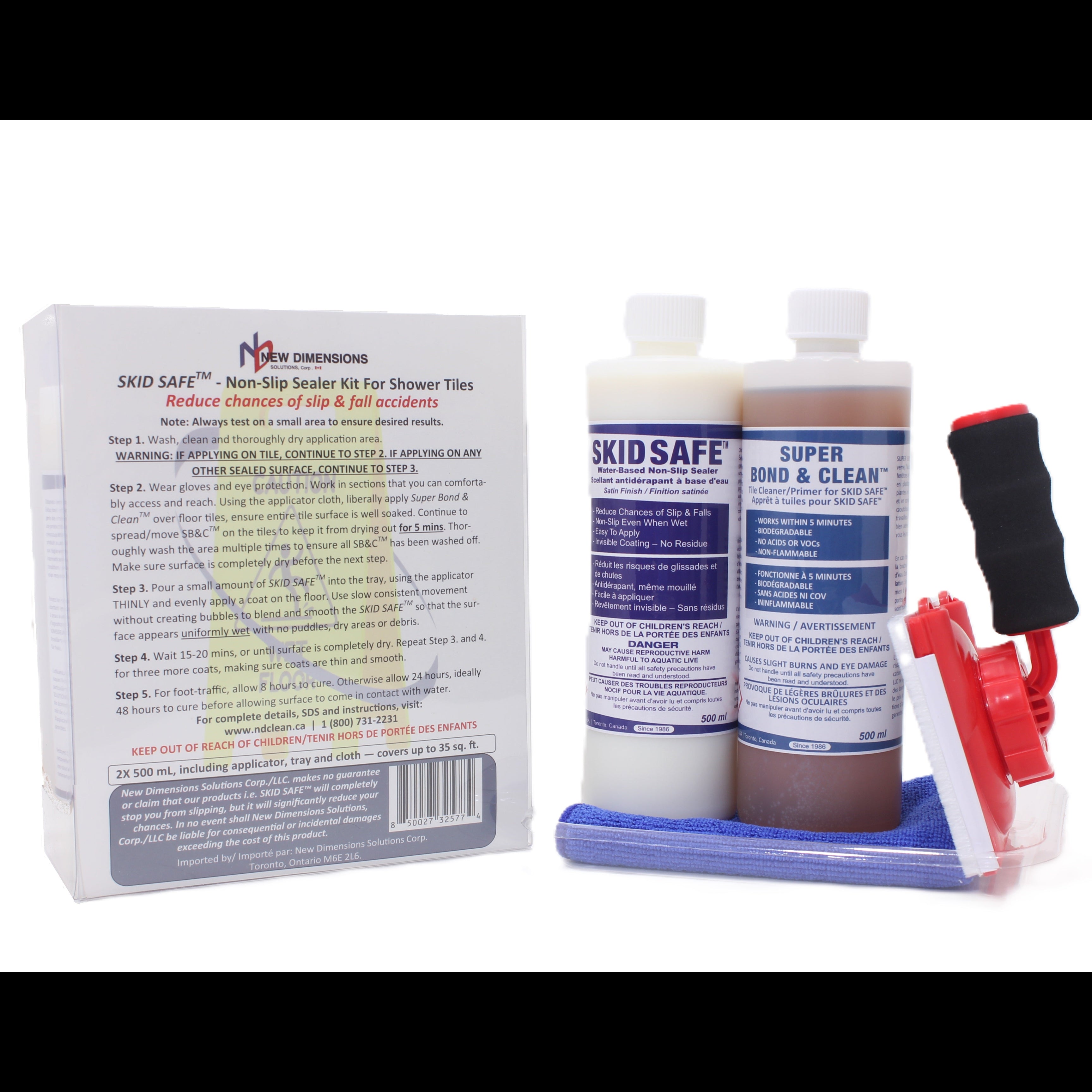 SKID SAFE™ Anti-slip Sealer Kit for Shower Tiles (covers 35 sq. ft.)